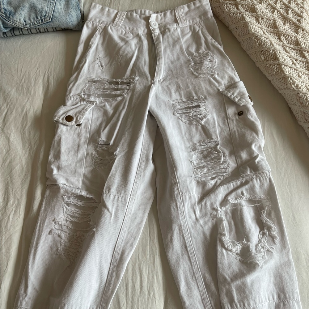 White Carmar Grinded Cargo Pants